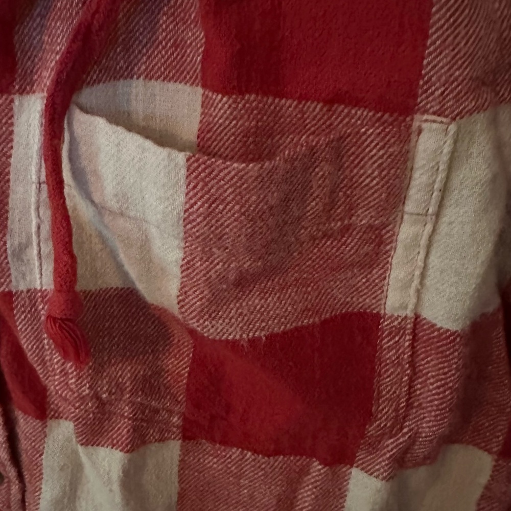 Hooded button-down shirt buffalo check flannel plaid - Picture 4 of 5